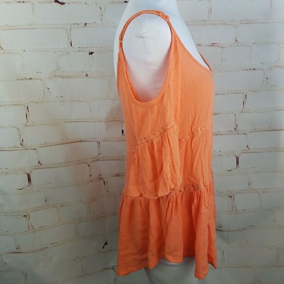 3/$25 orange cold shoulder top boho small - Picture 2 of 7